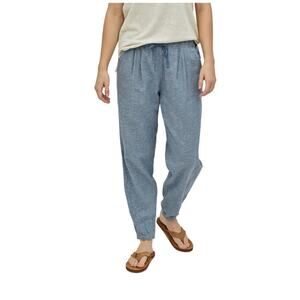 PATAGONIA Womens Sz M Island Beach Jogger Pants Hemp Organic Cotton Blue Leisure